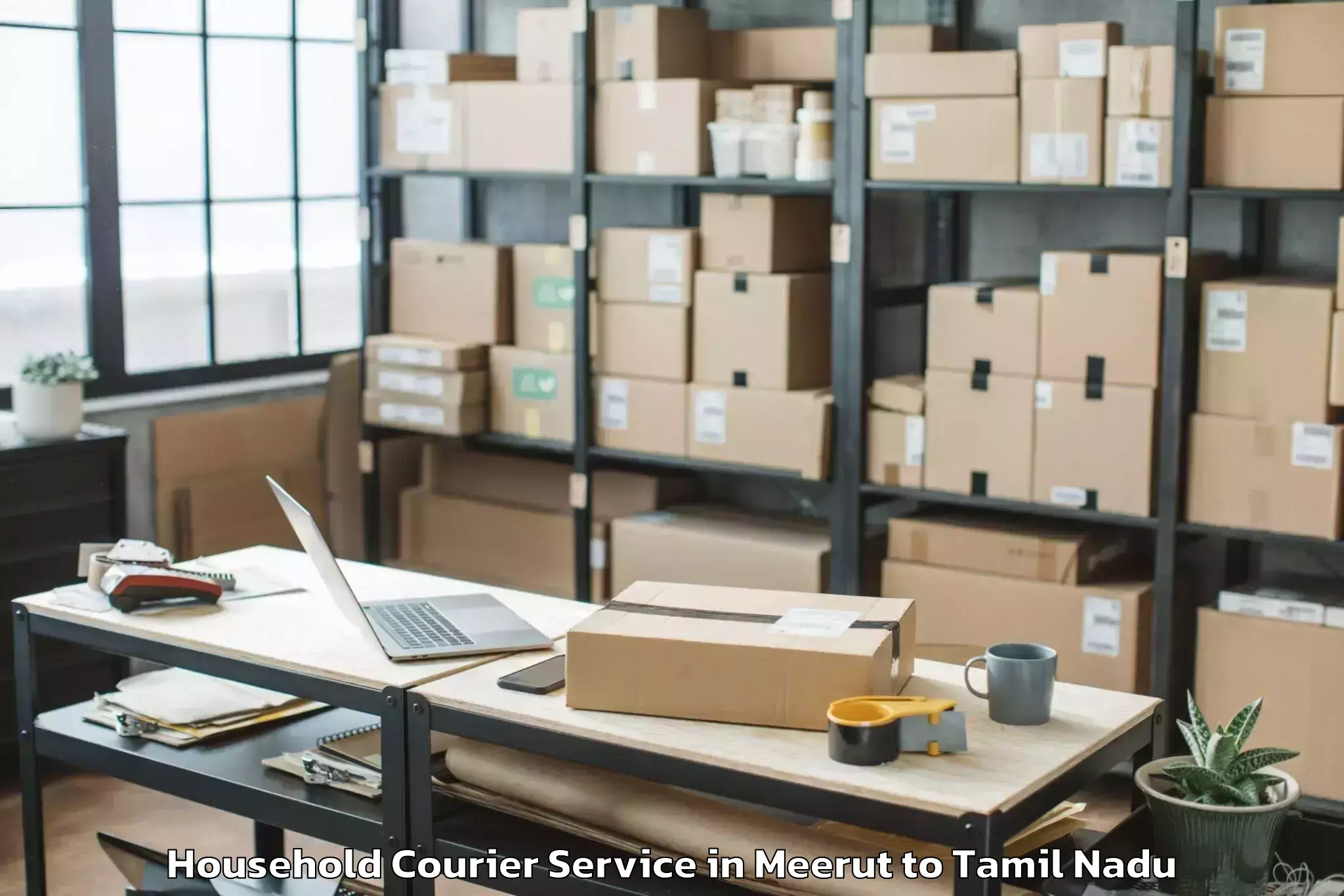 Reliable Meerut to Manachanallur Household Courier